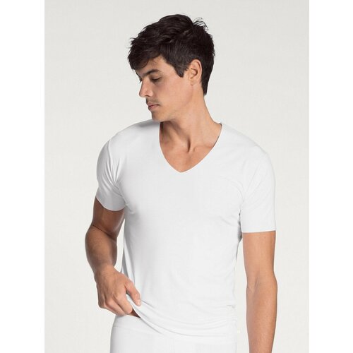 мужская футболка с v-образным вырезом calida, белая