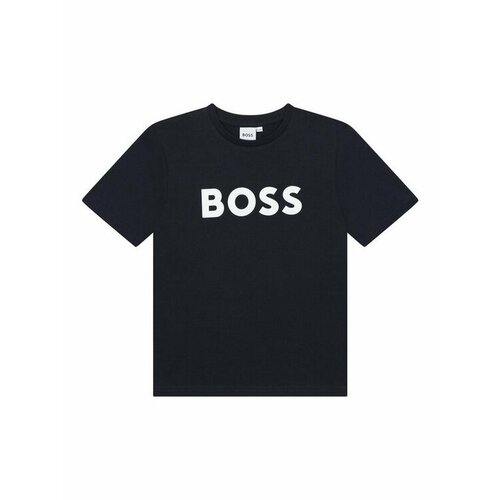 футболка boss для мальчика, черная
