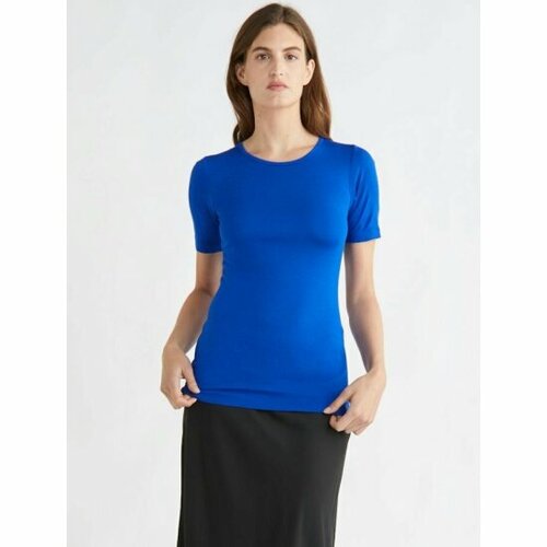 женская футболка с коротким рукавом calvin klein, синяя