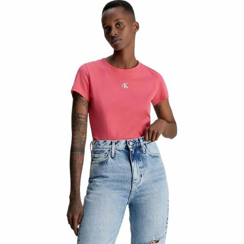 женская футболка calvin klein, розовая