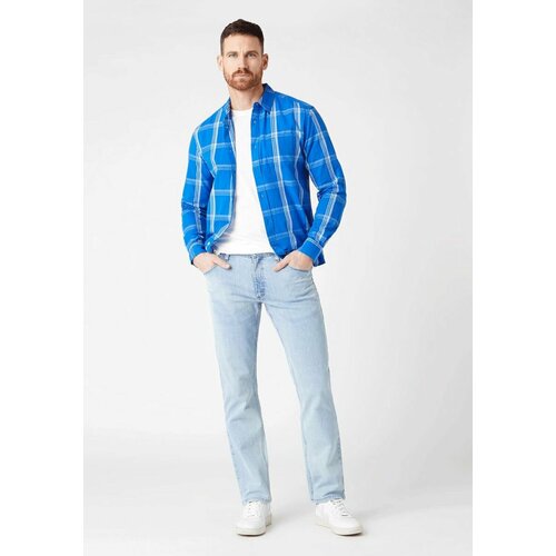 мужские прямые джинсы wrangler, голубые