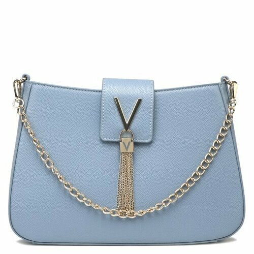 женская сумка через плечо valentino, голубая