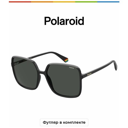 женские солнцезащитные очки кошачьи глаза polaroid, черные