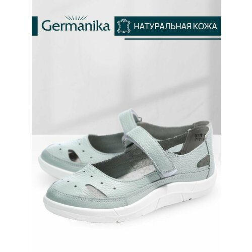 женские туфли на танкетке germanika, зеленые