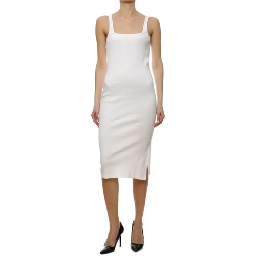 женское кожаные платье calvin klein, белое