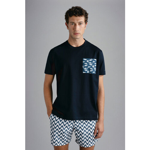 мужская футболка с коротким рукавом paul & shark, синяя