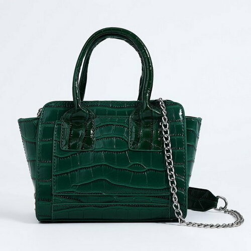 женская кожаные сумка сима-ленд, зеленая