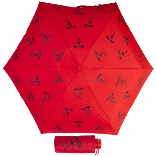 женский складные зонт moschino, красный