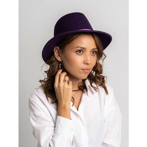 женская шляпа фетр сибири, фиолетовая