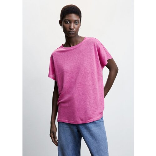 женская футболка с коротким рукавом mango, розовая