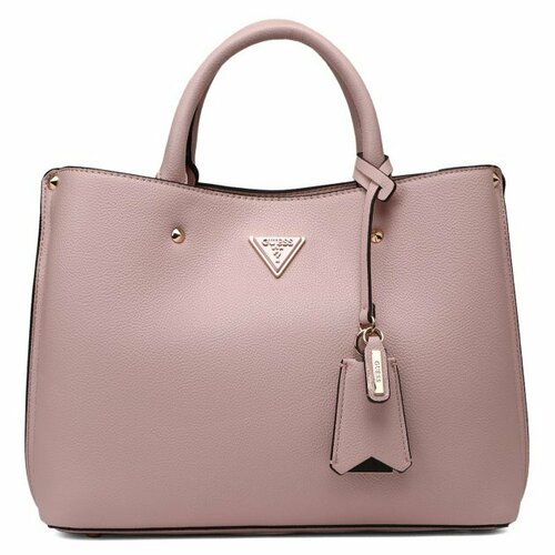 женская кожаные сумка guess, розовая