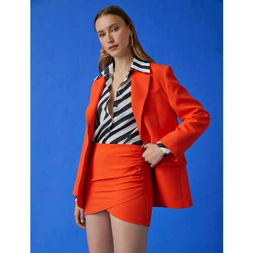 женский пиджак koton, оранжевый