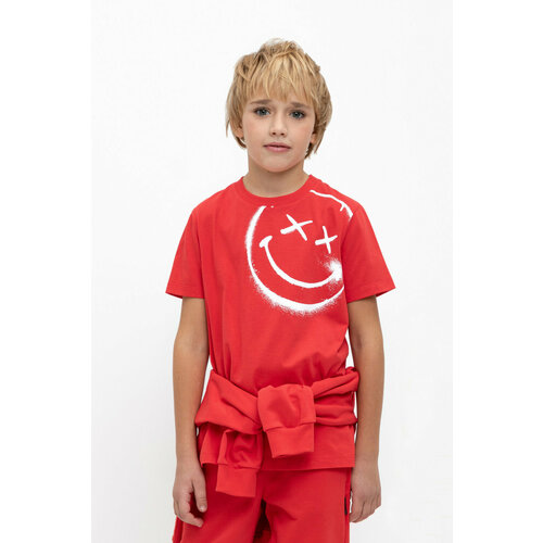 спортивные футболка crockid для мальчика, красная