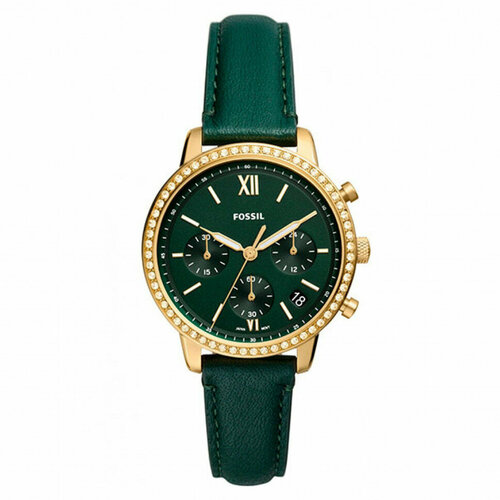 женские часы fossil, зеленые