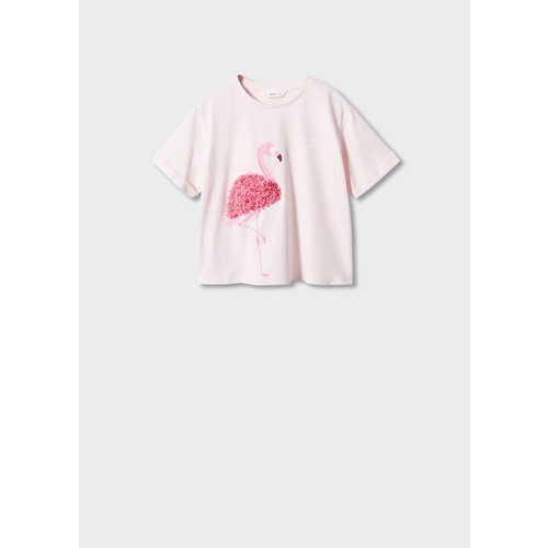 футболка с коротким рукавом mango для девочки, розовая