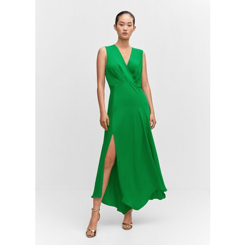женское асимметричные платье mango, зеленое