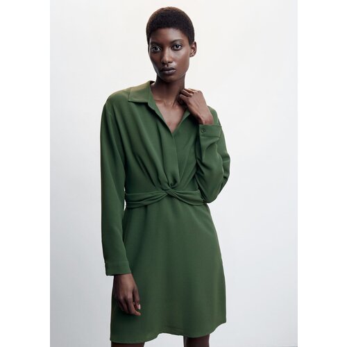 женское платье макси mango, зеленое