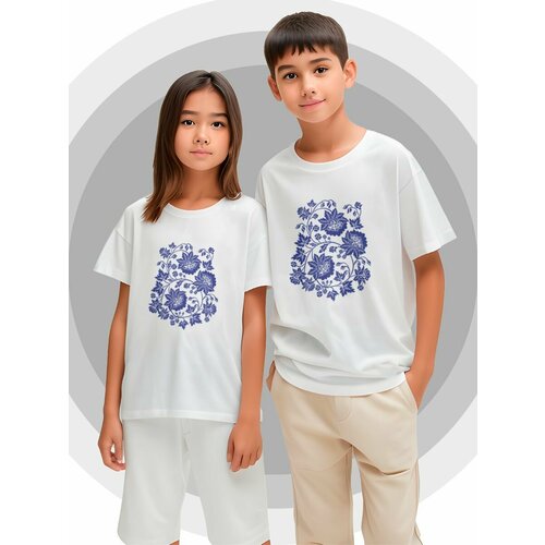 футболка с коротким рукавом printech kids для девочки, белая