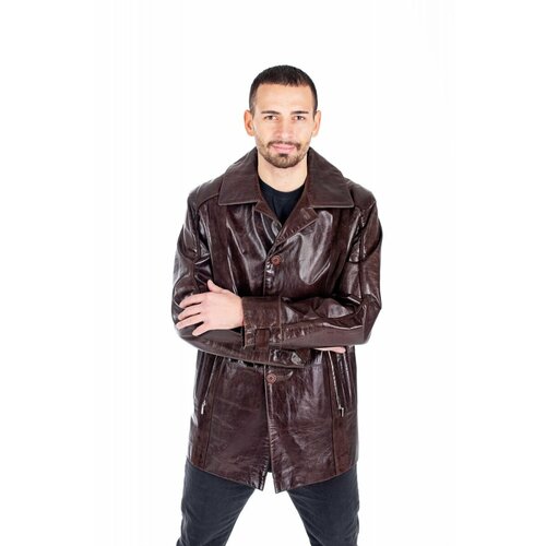 мужская кожаные куртка pronto, коричневая