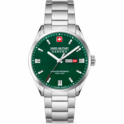 мужские часы swiss military hanowa, зеленые