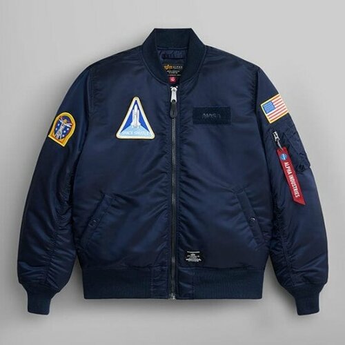 мужская куртка бомбер alpha industries, синяя