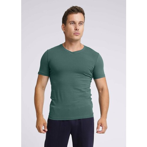 мужская футболка с v-образным вырезом clever, зеленая