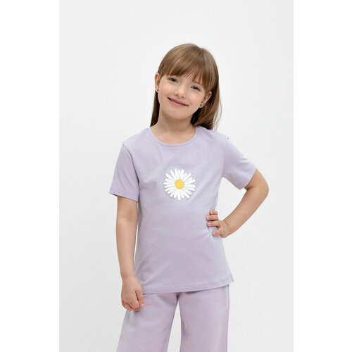 спортивные футболка crockid для девочки, лиловая