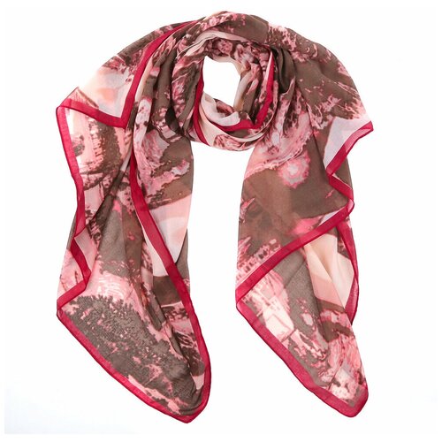 женский шелковые шарф fabretti, розовый