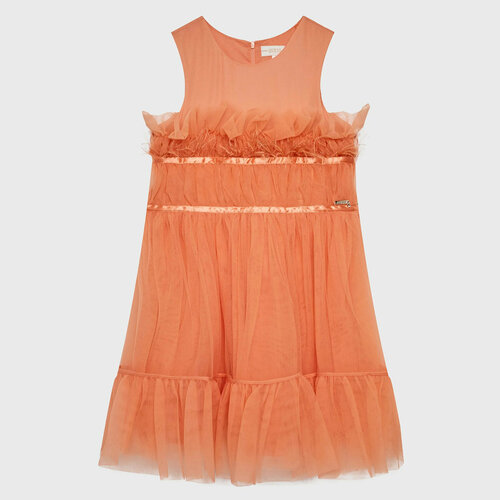 платье без рукавов guess для девочки, персиковое