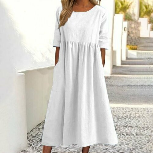 женское классические платье ритузик, белое