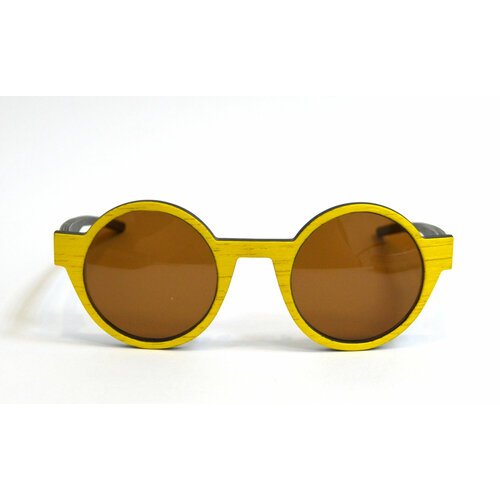 женские круглые солнцезащитные очки brevno, желтые