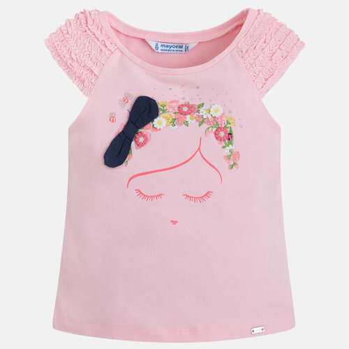 футболка с коротким рукавом mayoral для девочки, розовая
