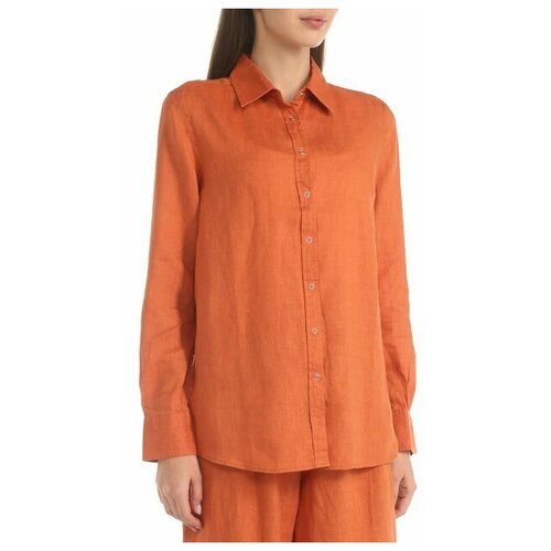 женская рубашка maison david, оранжевая