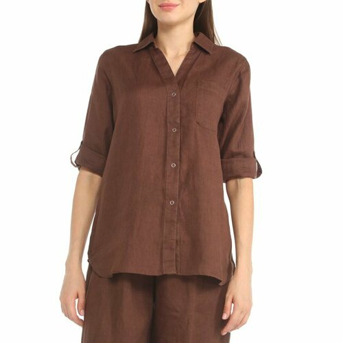 женская рубашка maison david, коричневая