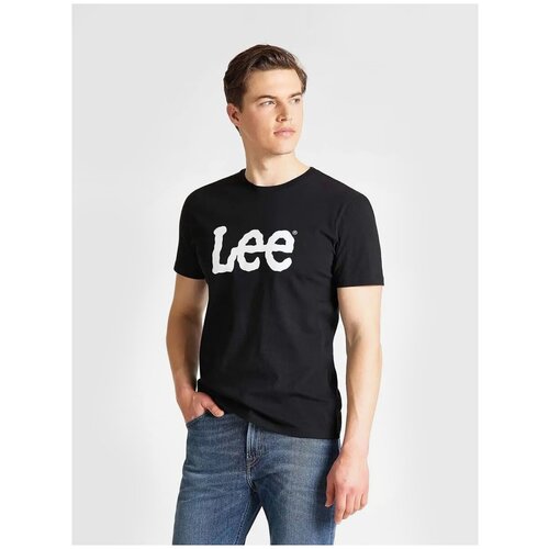 мужская футболка с коротким рукавом lee, черная