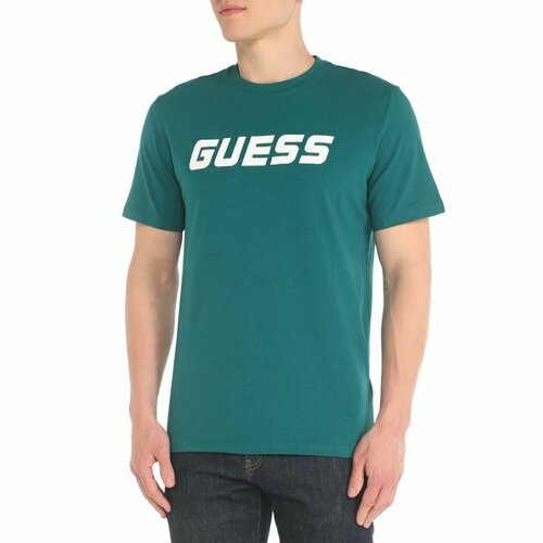 мужская футболка guess, зеленая