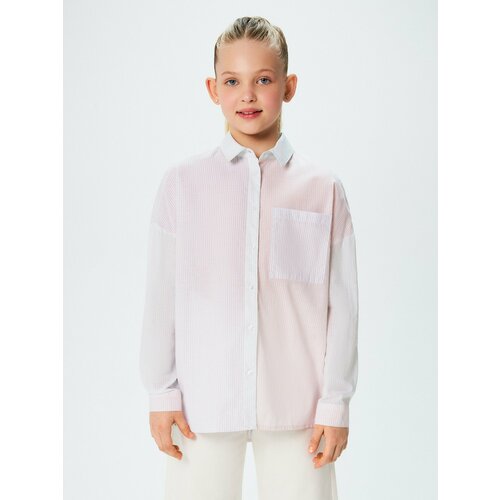 блузка в полоску acoola для девочки, разноцветная