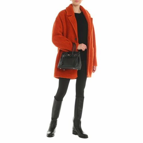 женское шерстяное пальто calzetti, оранжевое