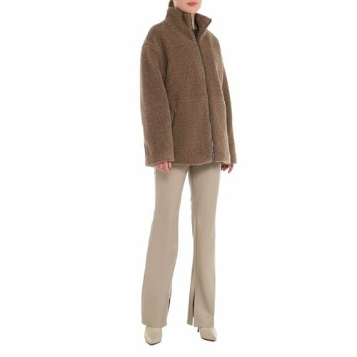 женское шерстяное пальто calzetti, коричневое