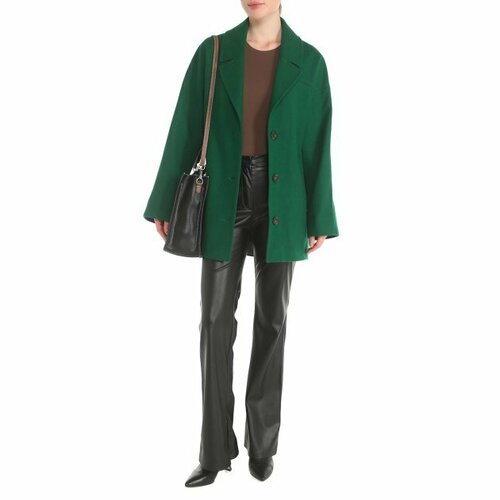 женское шерстяное пальто calzetti, зеленое