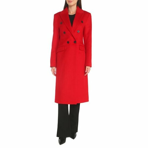 женское шерстяное пальто calzetti, красное