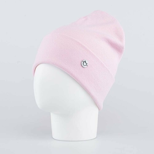 женская шапка-бини котофей, розовая