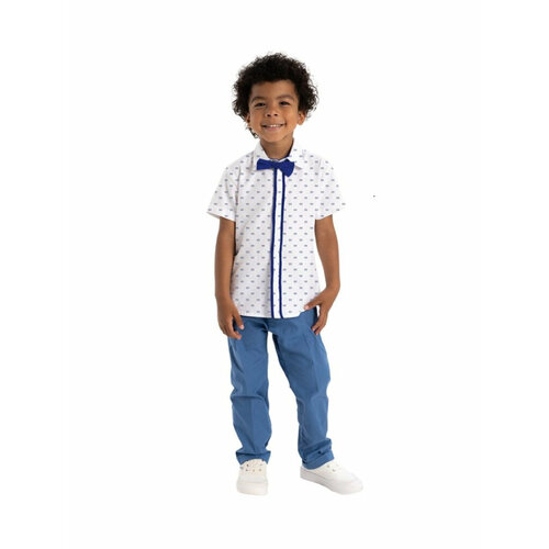 рубашка с коротким рукавом карамелли для мальчика, белая