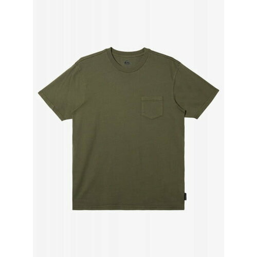 мужская футболка с круглым вырезом quiksilver, зеленая