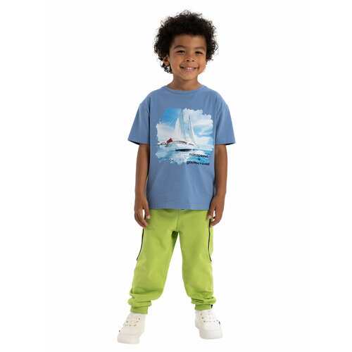 футболка с коротким рукавом карамелли для мальчика, синяя