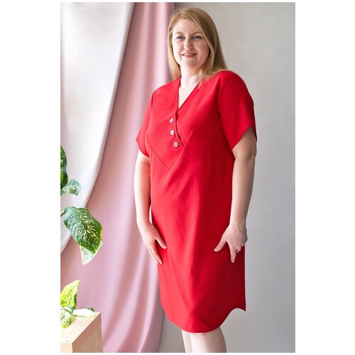 женское платье с v-образным вырезом mila bezgerts, красное