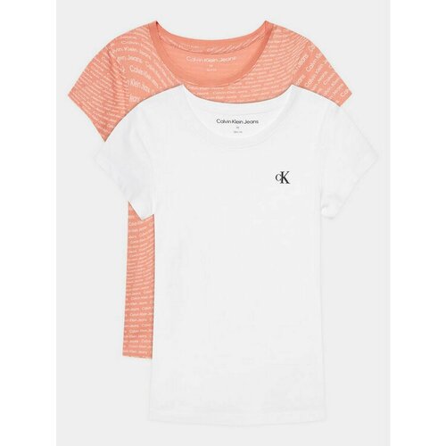 футболка calvin klein для мальчика, оранжевая