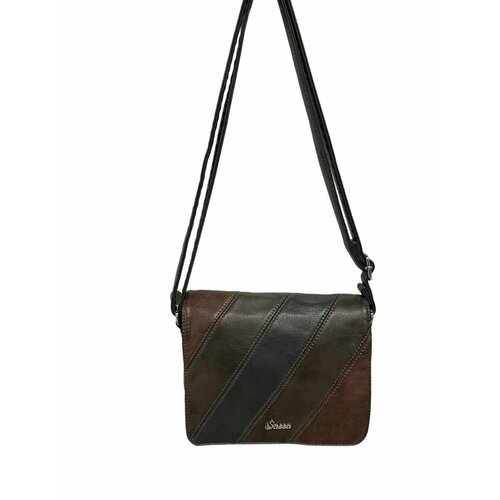 женская кожаные сумка sassa, коричневая