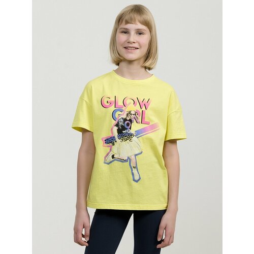футболка pelican для девочки, желтая
