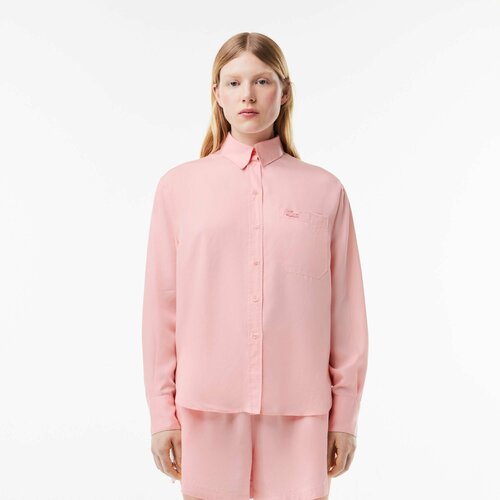 женская рубашка lacoste, розовая